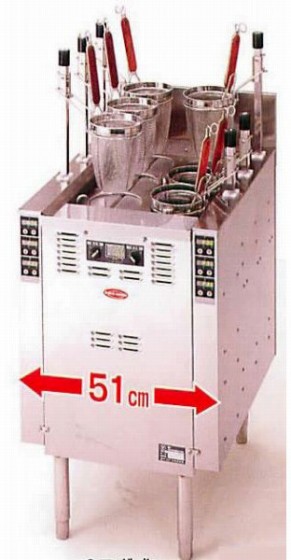 幅504 奥行652 日本洗浄機 サニクック 無沸騰噴流 電気式 ゆで麺機